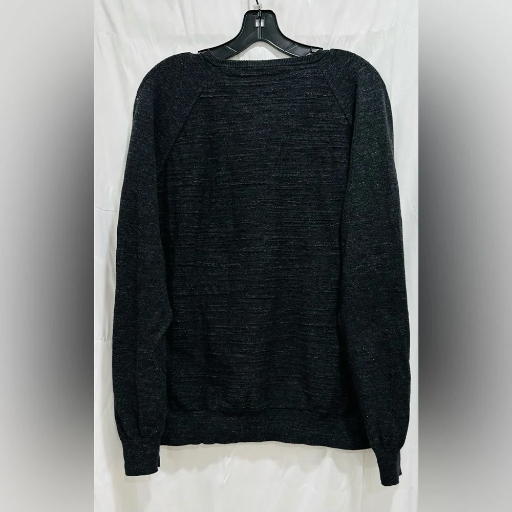 J Crew Sweater Mens LDark Gray Heathered Knit Long Sleeve‎ Pullover Sweatshirt